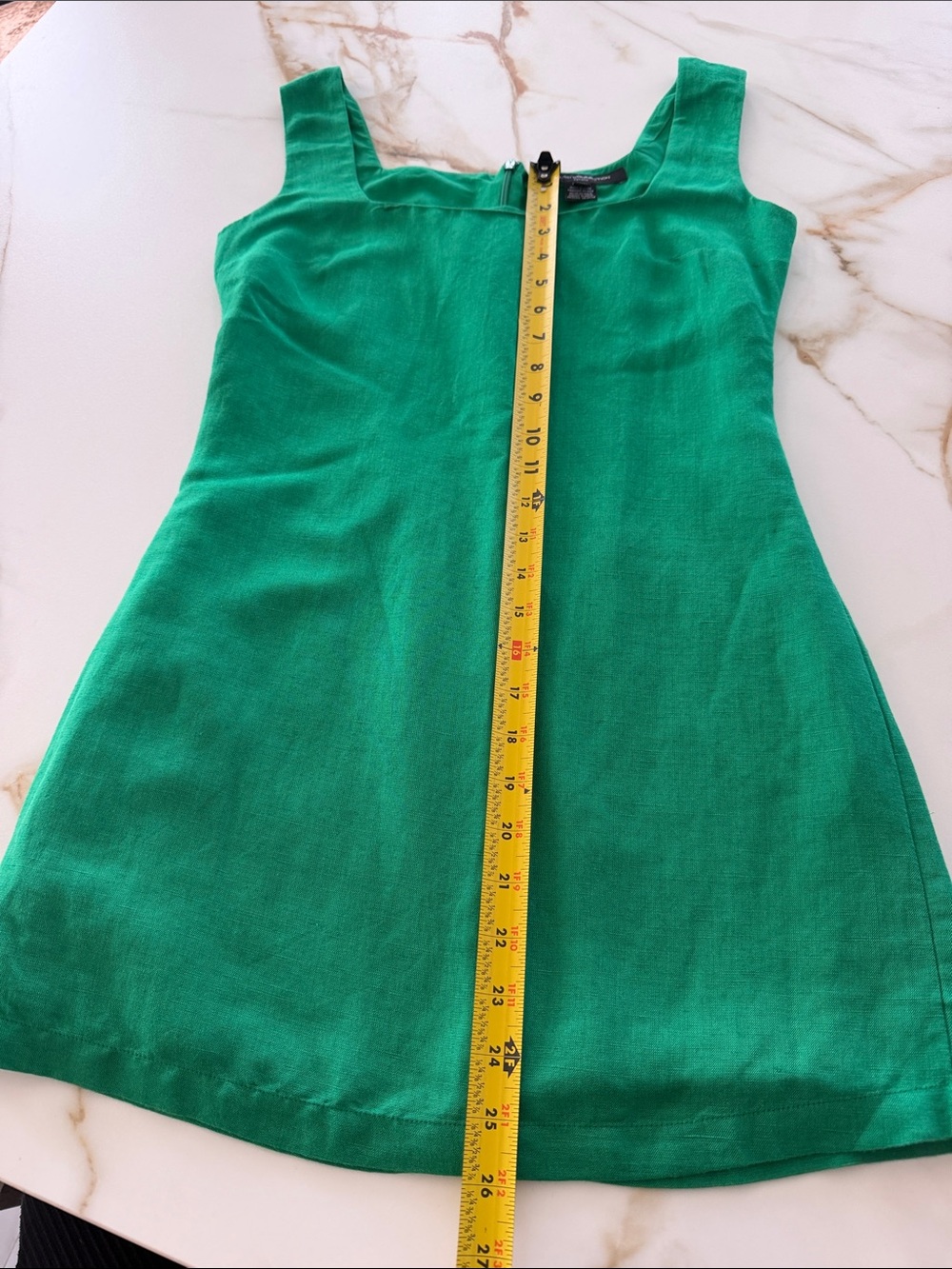 French Connection Birdie Linen Square Neck Dress 2 - Picture 7 of 8